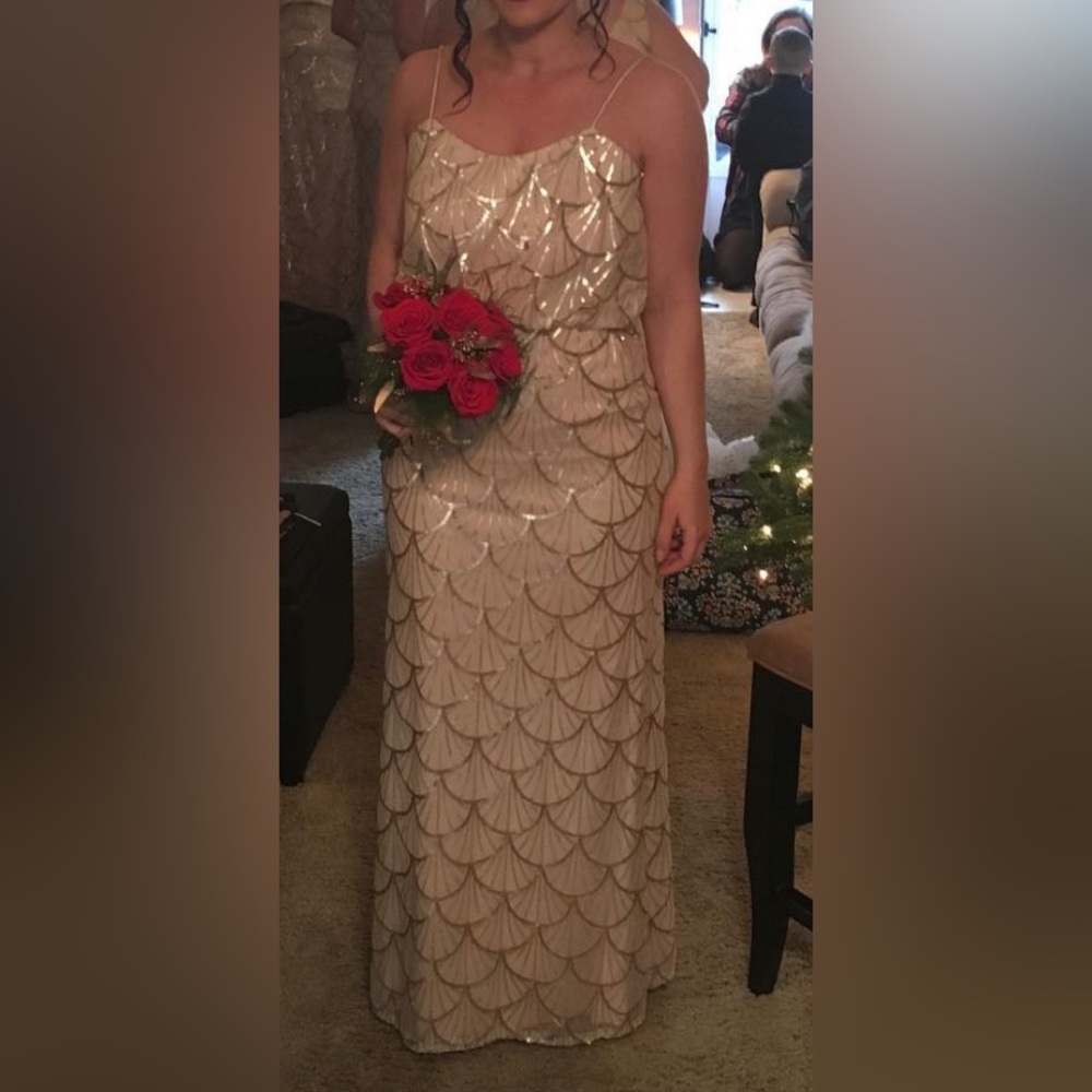 Gold sequin bridesmaid dress